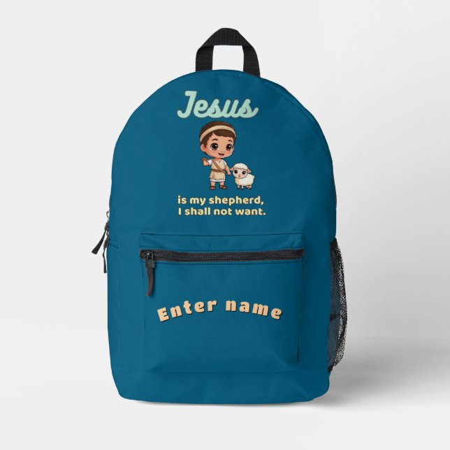 Mochila Impresa Jesus is my shepherd  (Anverso)