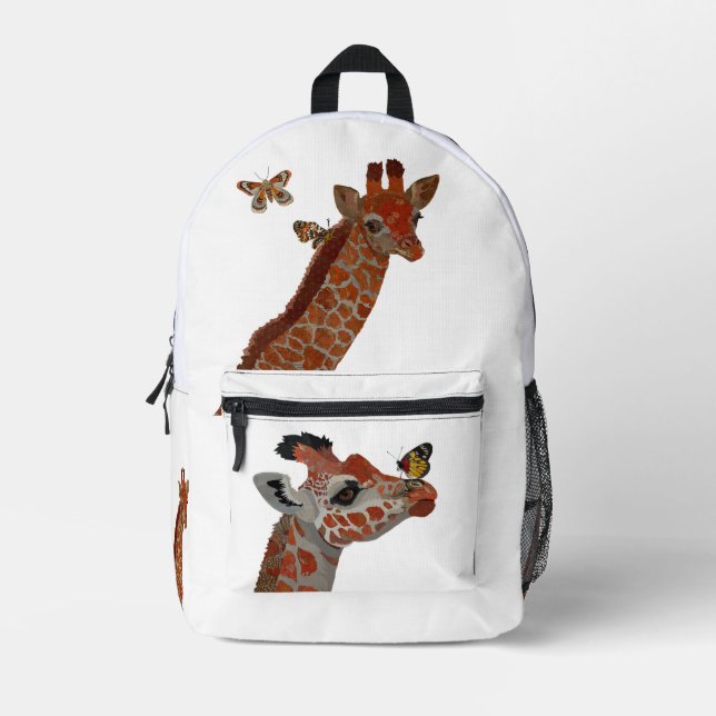 MOCHILA IMPRESA JIRAFA & MARIPOSAS (Anverso)