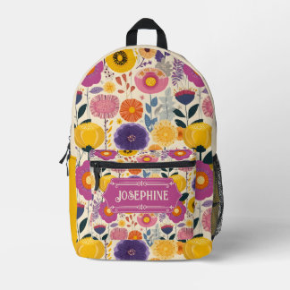 Mochila Impresa Josephine Colorful Purple and Yellow Modern Floral