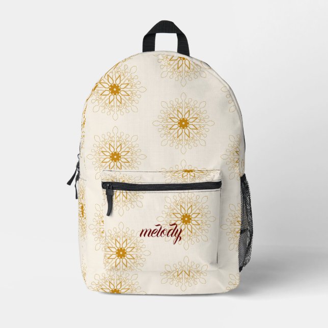 Mochila Impresa jovencita linda floral femenina Trendy Boho (Anverso)