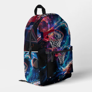 Mochila Impresa Juego de Baloncesto con Cielo Estrellado de Galaxi