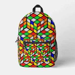 Mochila Impresa Juego de Memoria de Cubos Coloridos