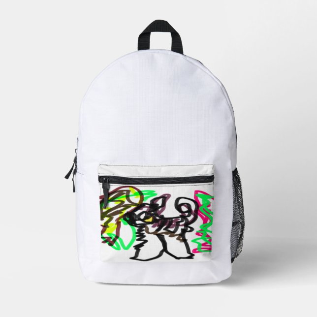 Mochila Impresa Juego de otoño Husky (Anverso)