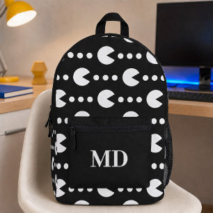 Mochila Impresa Jugador con iniciales personalizadas en negro y bl