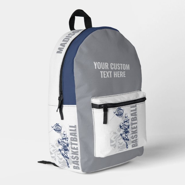 Mochila Impresa Jugador de baloncesto con nombre personalizado (Esquina izquierda trasera)