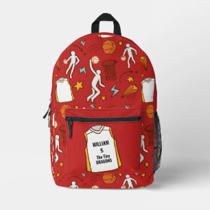 Mochila Impresa Jugador de Baloncesto Nombre Personalizado Número