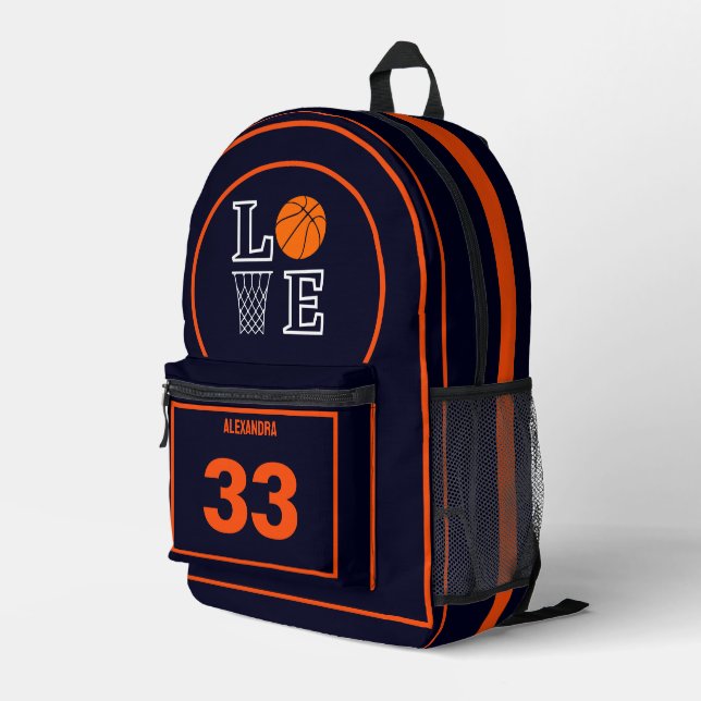 Mochila Impresa Jugador de Baloncesto, Regalo de Cumpleaños de Bal (Esquina derecha trasera )