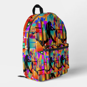 Mochila Impresa Jugador de béisbol con silueta geométrica moderna
