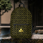 Mochila Impresa Jugador de póquer Monograma Club Black Gold Card S<br><div class="desc">Esta lujosa mochila personalizada tiene un patrón de juego de cartas en oro negro y falso (impreso), con tu monograma en un club de oro en el centro del bolsillo delantero. Celebra tu amor por los juegos de cartas con este diseño elegante y personalizado. Utilice la plantilla fácil de personalizar....</div>