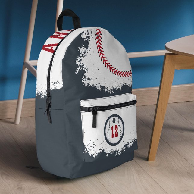 Mochila Impresa Jugador del equipo deportivo de béisbol Número de  (Baseball Sports Team Player Jersey Number Grey Printed Backpack)