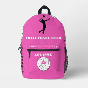Mochila Impresa Jugador deportivo de Chicas de voleibol Rosa