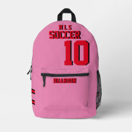 Mochila Impresa Jugador, equipo de nombres numéricos, rosa, mochil