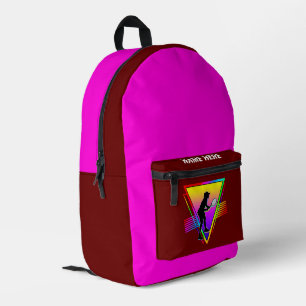 Mochila Impresa Jugadora femenina de tenis retro colorida arcoiris
