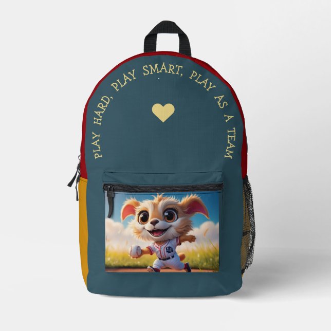 Mochila Impresa Jugar duro, Jugar Smart... (Anverso)