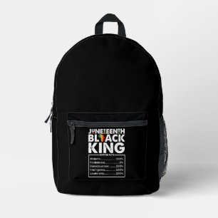 Mochila Impresa Juneteenth Black King Datos Nutricionales Melanina