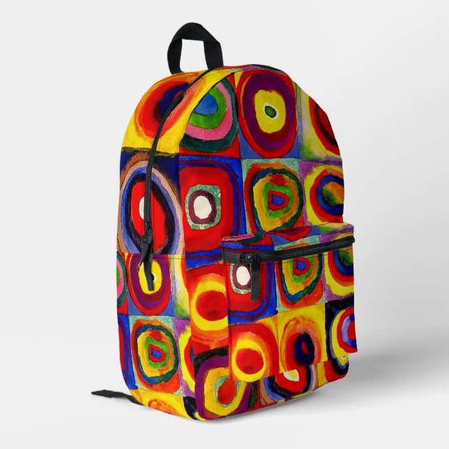 Mochila Impresa Kandinsky Farbstudie Quadrate Squares Círculos Art (Esquina izquierda trasera)