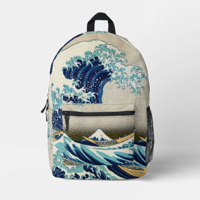 Mochila Impresa Katsushika Hokusai - La gran ola de Kanagawa (Anverso)