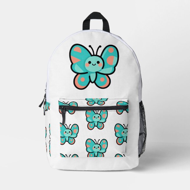 Mochila Impresa Kawaii Butterfly Back to School Cute Art (Anverso)