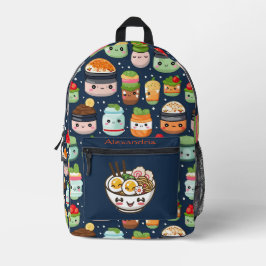 Mochila Impresa Kawaii Cute Personalizado Ramen Cat