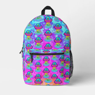 Mochila Impresa Kawaii Ufo rosado
