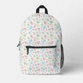 Mochila Impresa Kawaii Under the Sea Baby Shower Neutral Pastel  