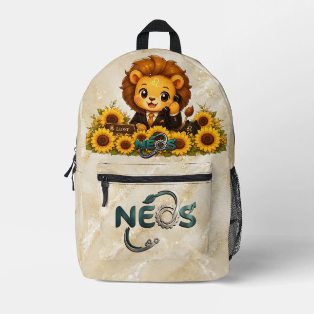 Mochila Impresa Kawaii Zodiac Neos Leo (Anverso)