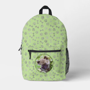 Mochila Impresa Keeshond Puppy en el jardín pintando arte original