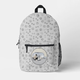 Mochila Impresa Keeshond Sleeping Pinting Pintura Original De Perr