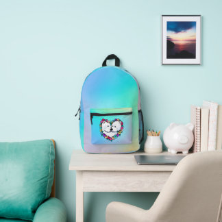 Mochila Impresa KiniArt, un mundo de corazones florecientes