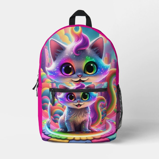 Mochila Impresa Kitty arcoiris (Anverso)