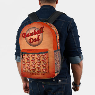 Mochila Impresa La Cuta De Papá De Béisbol Personalizada