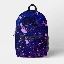 Mochila Impresa La diosa celestial Moon Stars Sky