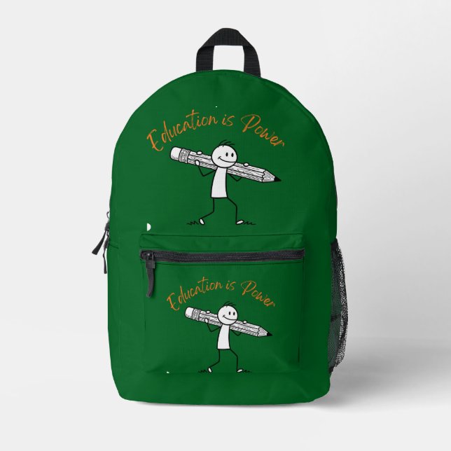 Mochila Impresa La educación es poder (Anverso)