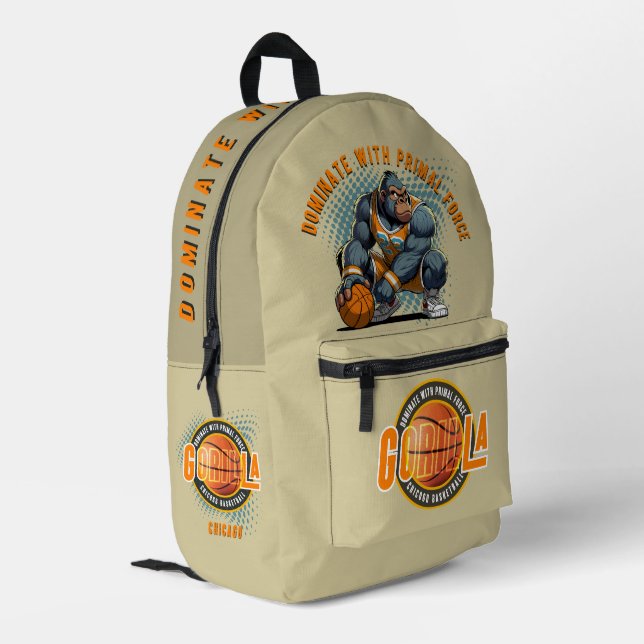 Mochila Impresa La fuerza primordial del básquetbol | Imprimir la  (Esquina izquierda trasera)