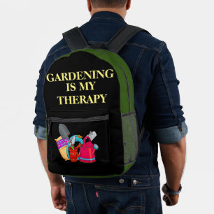 Mochila Impresa La jardinería es mi terapia herramientas de jardin