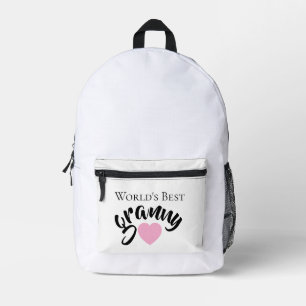 Mochila Impresa La Mejor Abuela del Mundo Corazón Dulce Blanco Ele