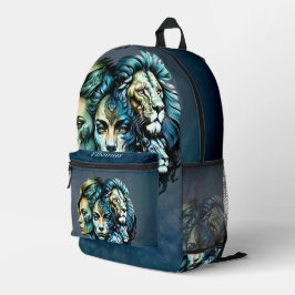 Mochila Impresa La poderosa presencia de los leones
