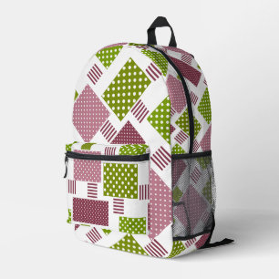 Mochila Impresa La polka verde marrón de patchwork