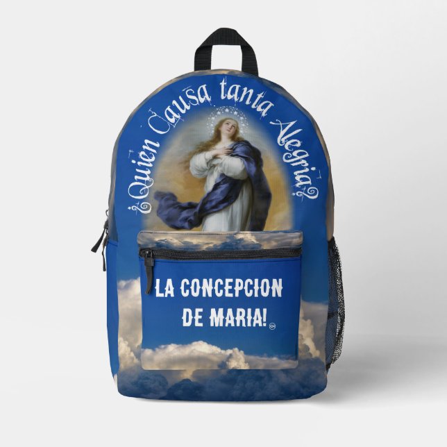 Mochila Impresa La Purísima en Nicaragua - Virgen María Inmaculada (Anverso)