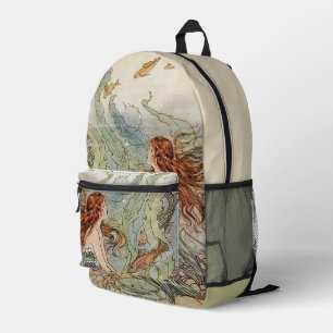 Mochila Impresa La sirena ventilado bajo el mar