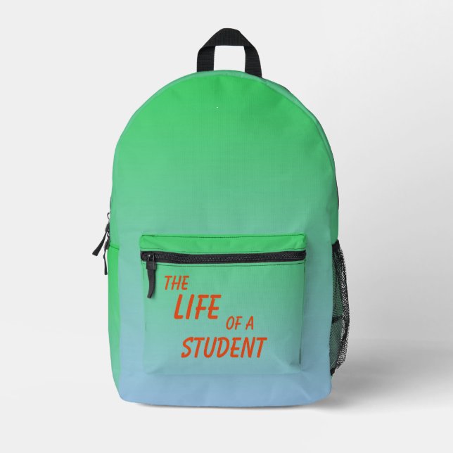 Mochila Impresa La vida de un degradado verde estudiantil (Anverso)