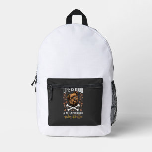 Mochila Impresa La vida es buena Affenpinscher perro huesos cruzad