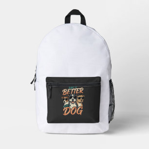 Mochila Impresa La vida es mejor con vector de perro