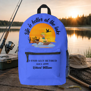 Mochila Impresa La vida retirada es mejor en el regalo de pesca de