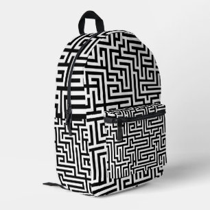Mochila Impresa Laberinto negro y blanco