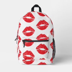 Mochila Impresa Labios Rojos, Labios Rojos, Beso, Patrón De Labios