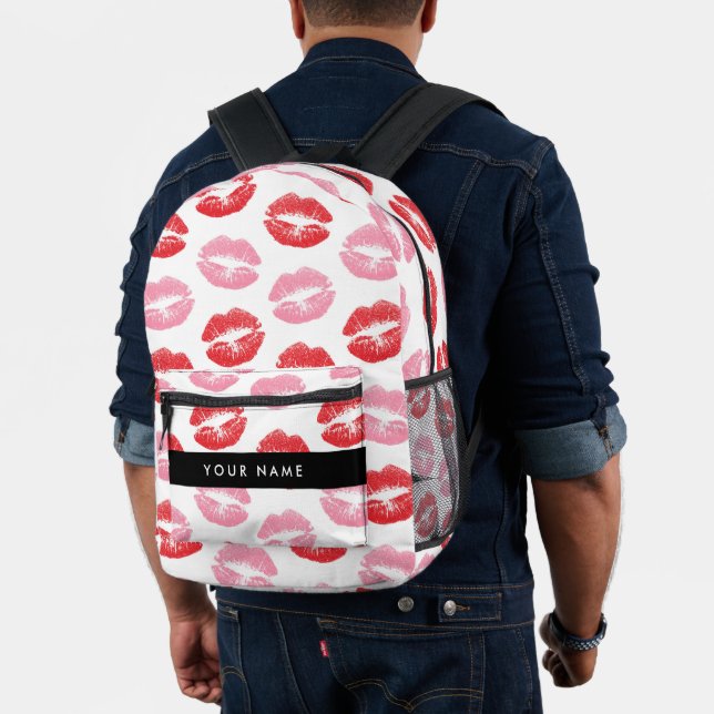 Mochila Impresa Labios rojos, labios rosados, besos, tu nombre, pe (Insitu (Modelo))