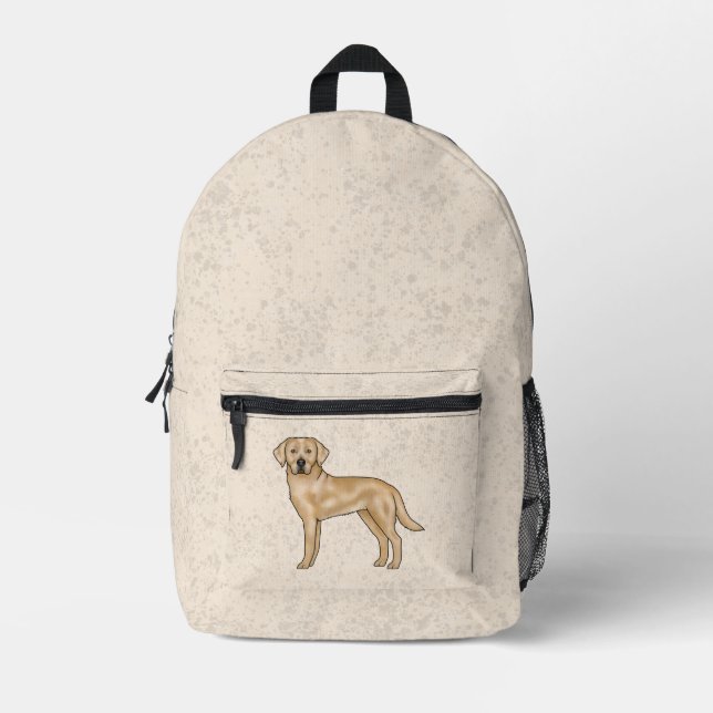 Mochila Impresa Labrador Retriever Amarillo Perro de Dibujos Anima (Anverso)