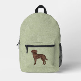 Mochila Impresa Labrador Retriever de chocolate Perro marrón lindo