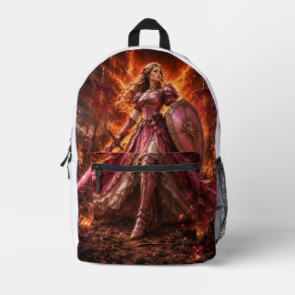 Mochila Impresa Lady Rosaline Guerrera de Fuego Fantasía
